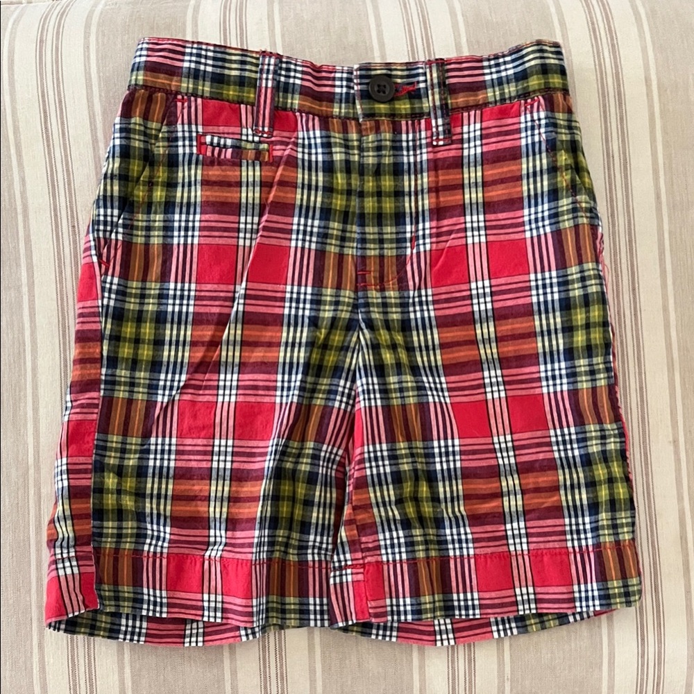 Like new size 3 Polo Plaid boys Shorts - Red and Yellow plaid